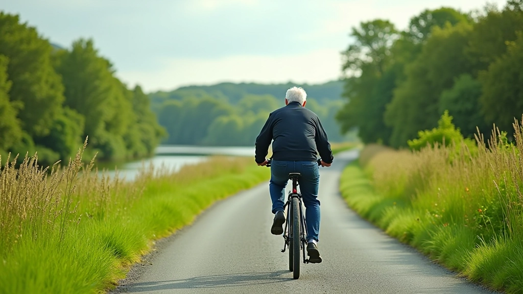 Scenic view of the Suir Blueway cycling path with rolling countryside and river landscape in Tipperary